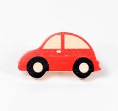 Handcrafted Pine Wood Red Car Knob